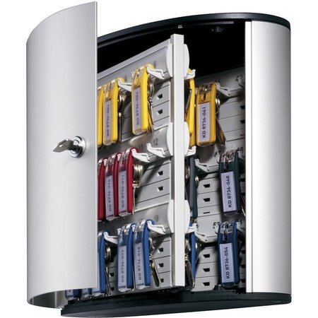 DURABLE OFFICE PRODUCTS Key Box, w/ Lock, 54 Keys, 11-7/8"x4-3/4"x11, Aluminum DBL195323